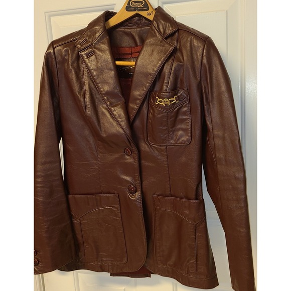 Etienne Aigner Brown Leather Jacket - Picture 16 of 16